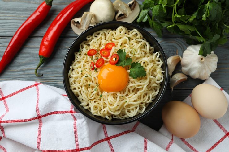 bowl-cooked-noodles-ingredients-wooden