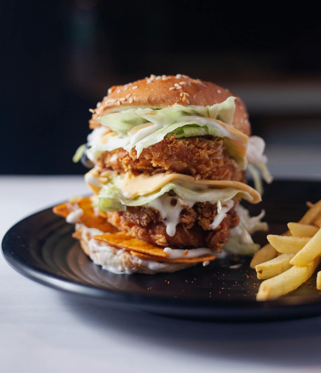 Premium Fried Chicken Burger